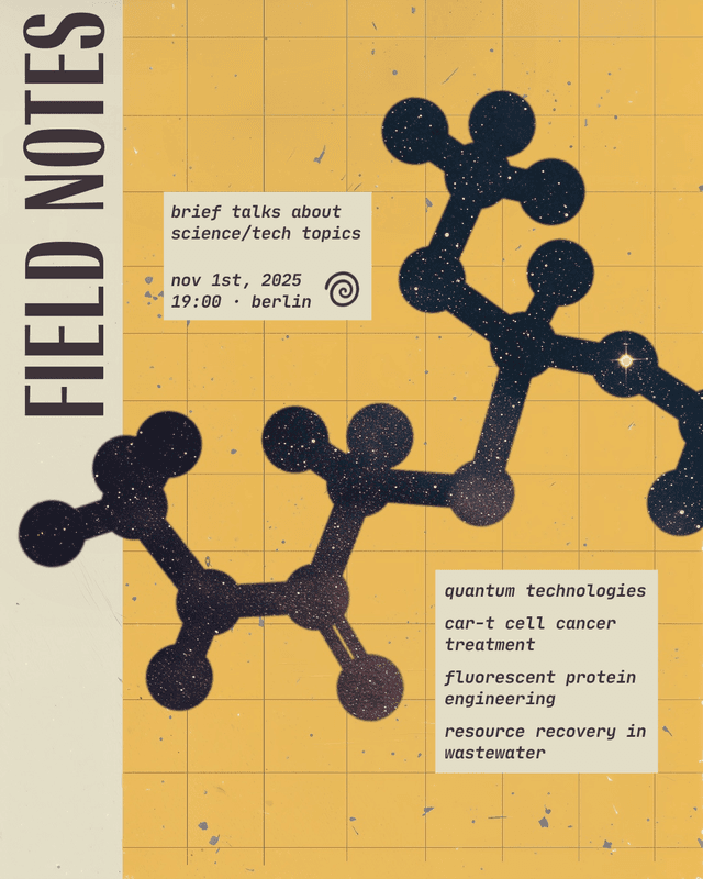 FIELD NOTES #1 · Talks on science/tech topics 🧠🍸